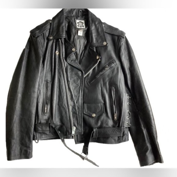 Jackets & Blazers - Women’s black leather biker jacket, vintage.